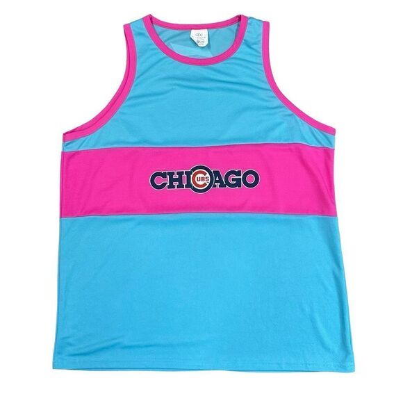August 5, 2022 Chicago Cubs – Neon Pink & Blue Tank Top - Picture 1 of 9